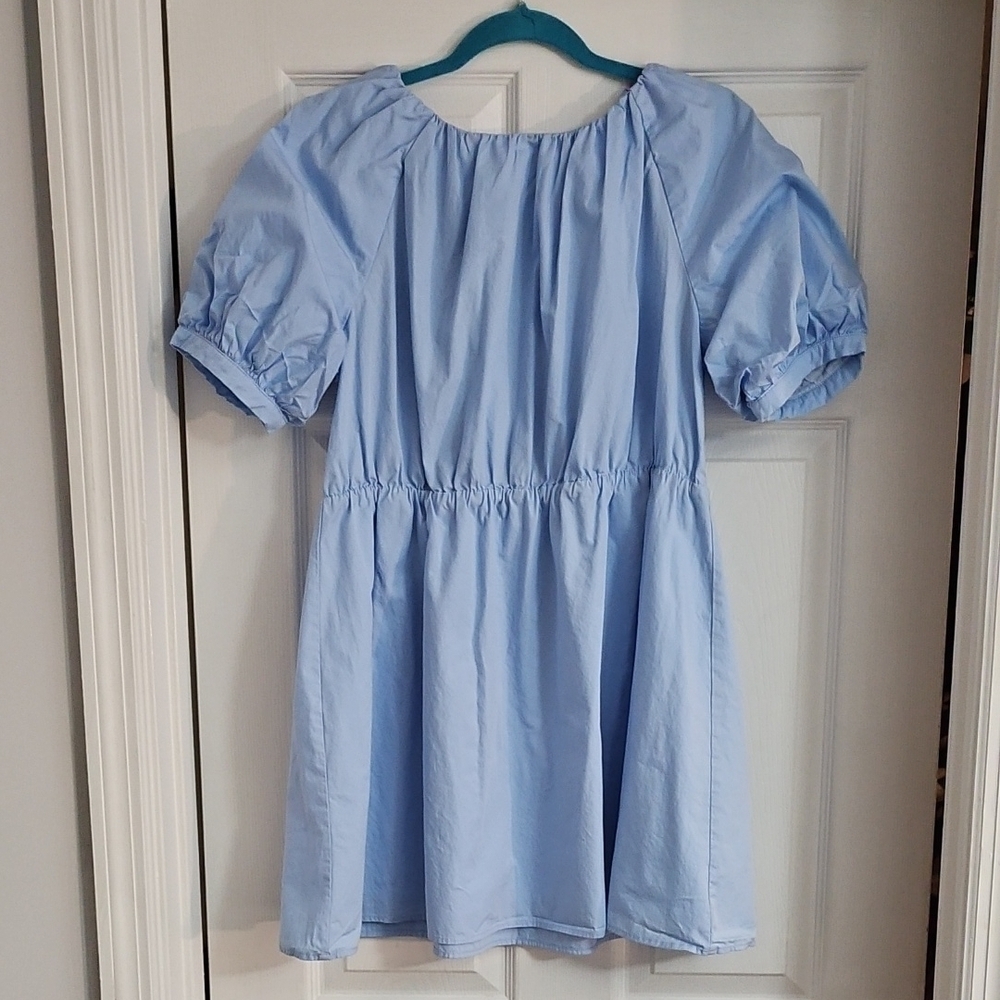 Very J Blue Puff Sleeve Top